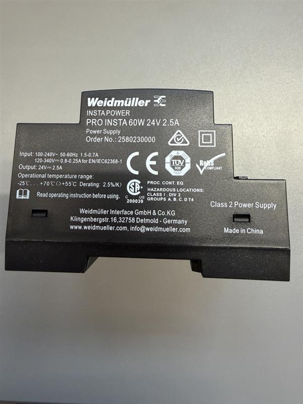 Weidmüller PRO INSTA 60W 24V 2,5A Hutschienen-Netzteil PRO INSTA 60W 24VDC 5220262 – Bild 2 von 3