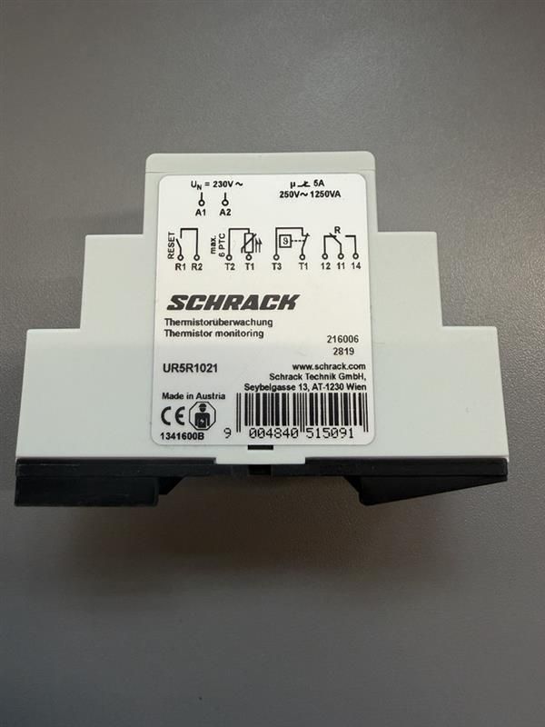 SCHRACK Thermistorüberwachungsrelais, 2 TE, 1 Wechsler, 5A, 250VAC 216006 – Bild 2 von 2